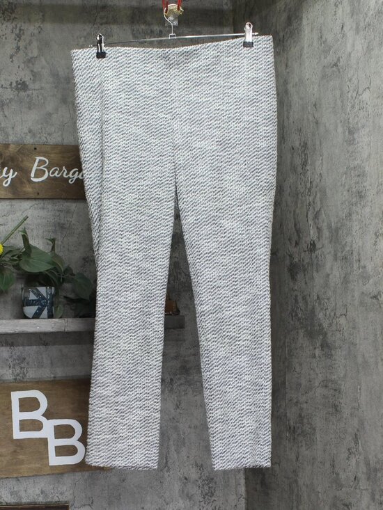 Halston Black Mid Rise Boucle Skinny Pants Hi475A4G Cream Xl Sz XL